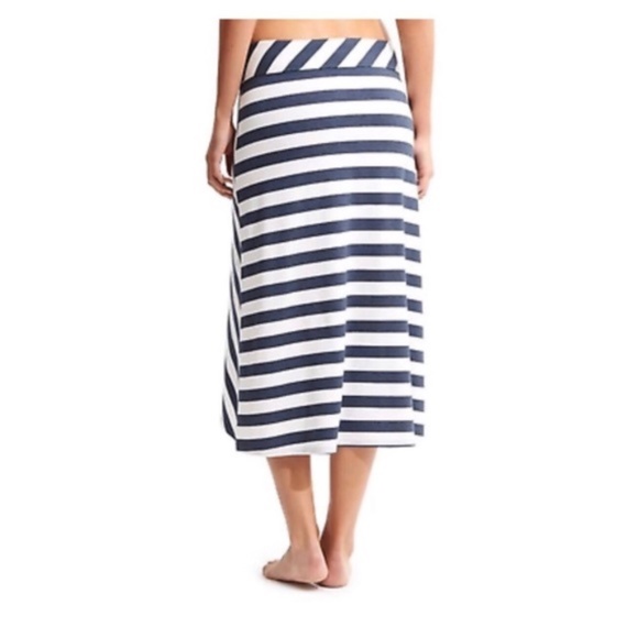 Athleta‎ Ribbon Striped Midi Skirt Blue White XXS - Picture 2 of 15